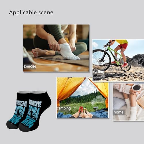 Id Rather Be Scubas Diving Blue Mens Ankle Socks