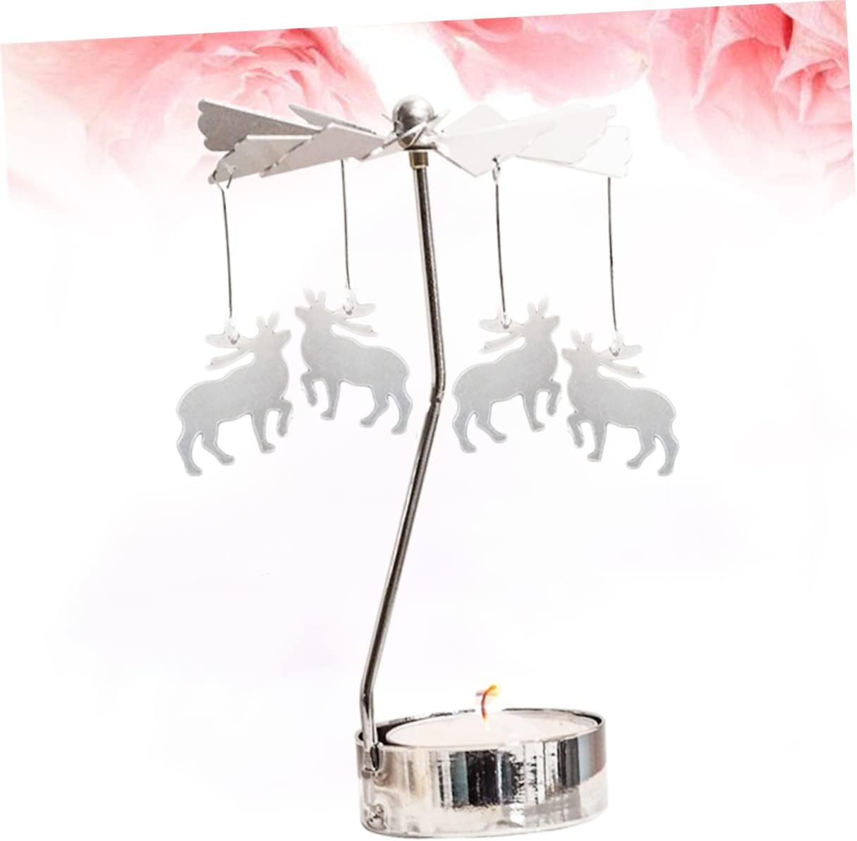 Rotating Candlestick with Snowflake Windmill Design