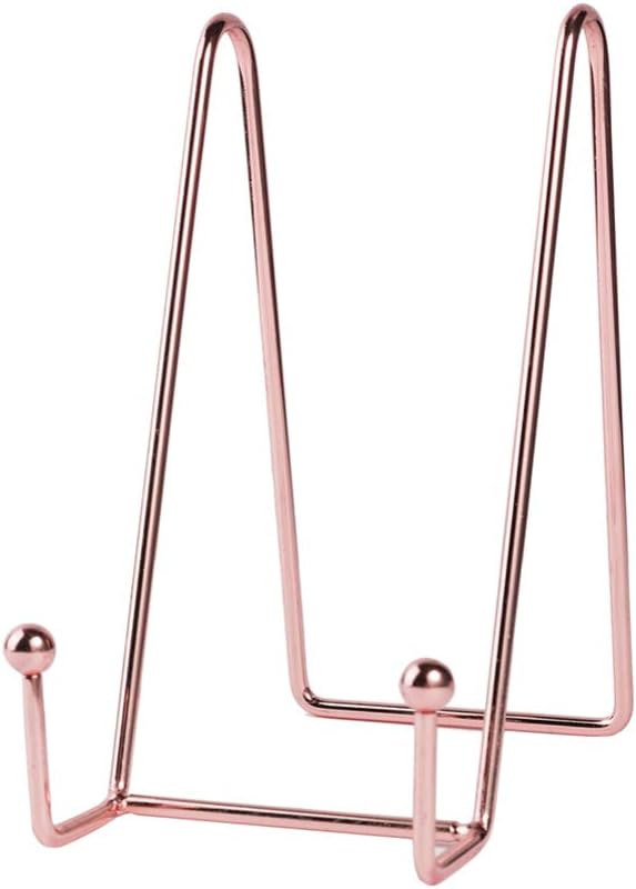 STOBOK Rose Gold Iron Photo Display Stand 1