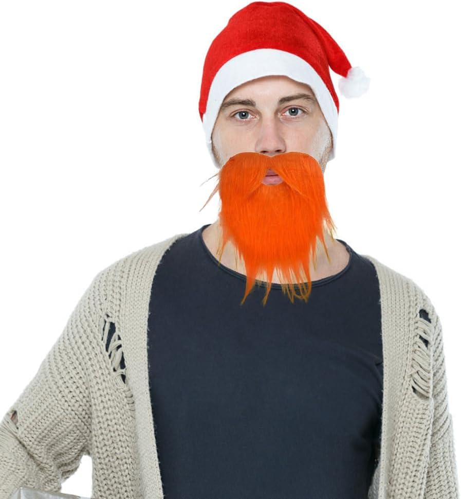 ikasus Orange Fake Beard Mustache Costume for Kids and Men