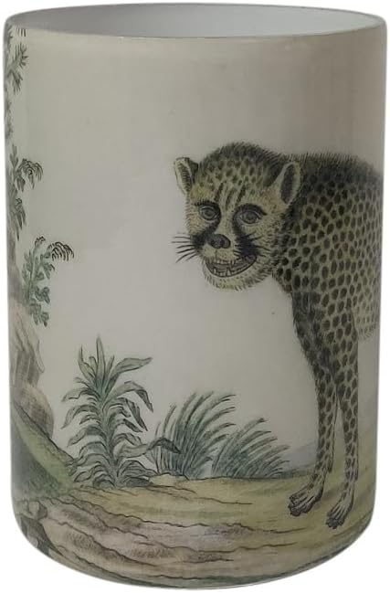 BIDK Home Large Glass Leopard Votive Candle Holder - 6 Inch