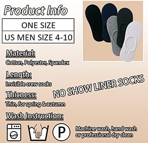 CHUNFO No Show Footie Socks - 5 or 10 Pairs