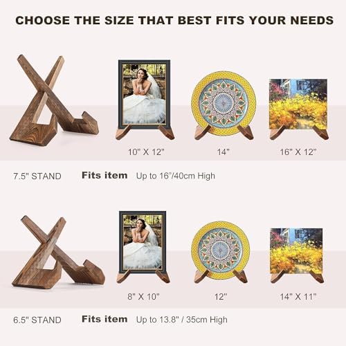 3 Pack Plate Stand Display - 65 Inch Wooden Easel Holder