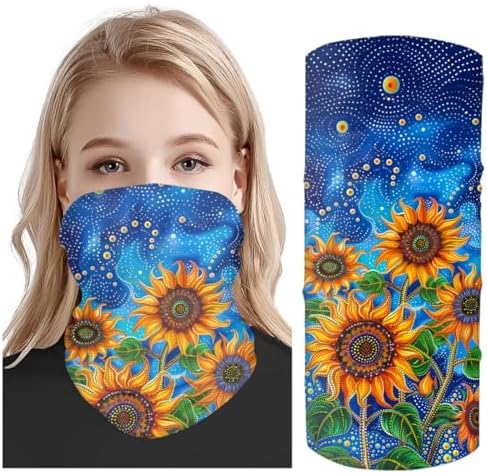 DUOLIFU 3D Print Face Mask Bandana for Men Women