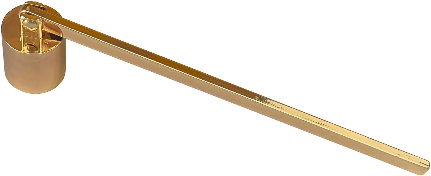 Golden Candle Snuffer with Long Handle and Swivel Bell 1