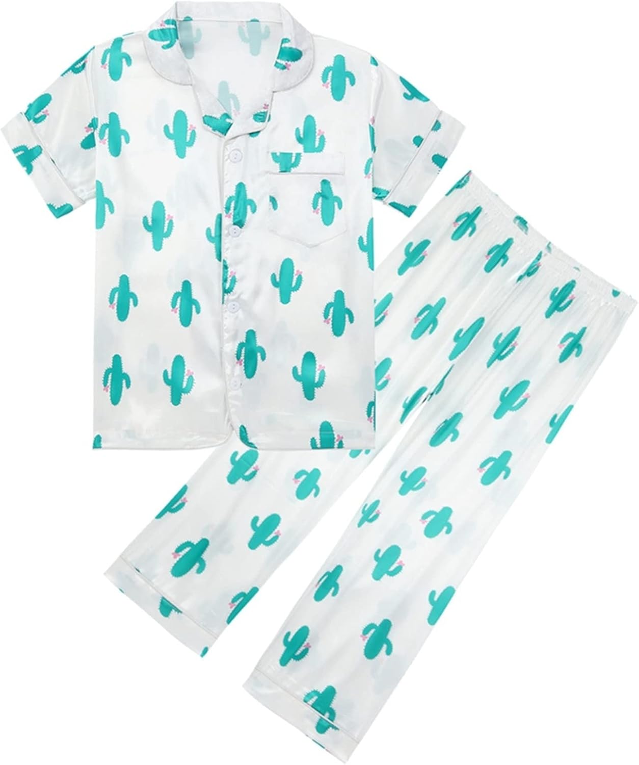 Summer Silk Pajamas Set for Kids 2Pcs