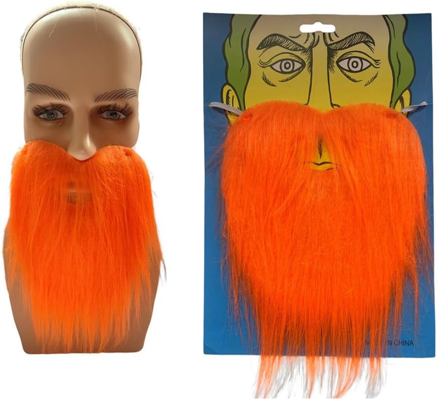 ikasus Orange Fake Beard Mustache Costume for Kids and Men