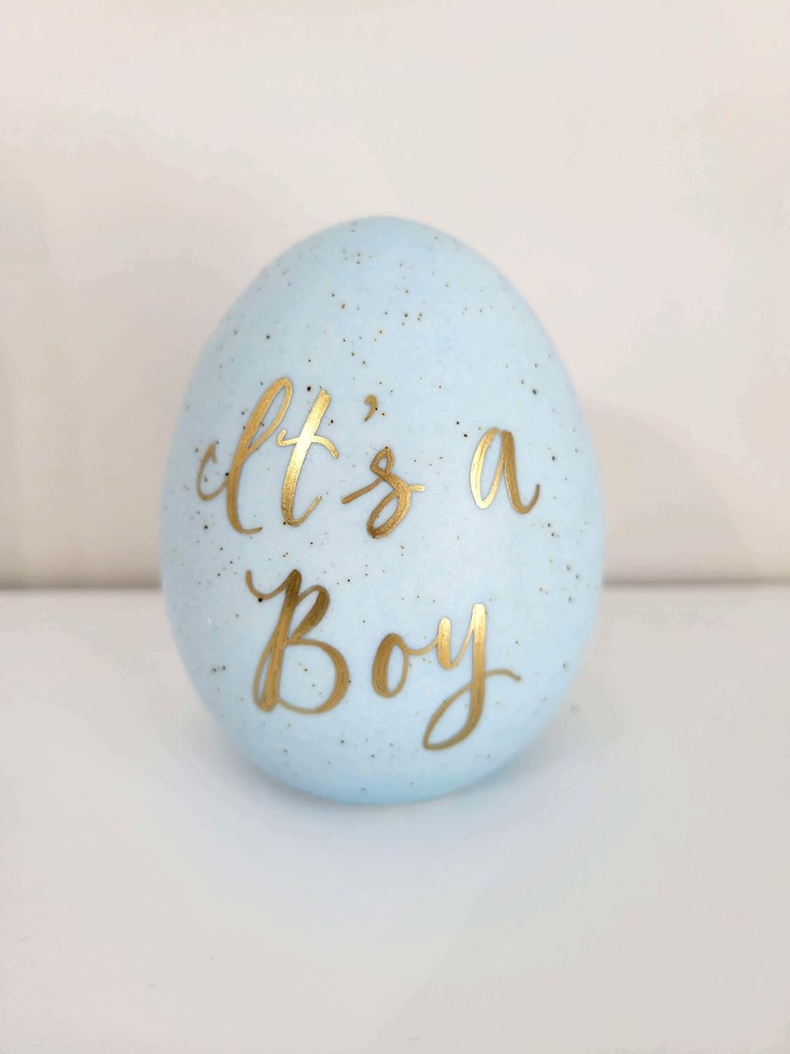 Handmade Its a Boy Easter Egg Blue Ceramic