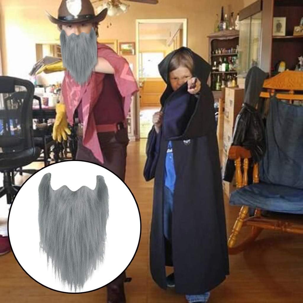 Shitou Halloween Fake Beard Gray One Size