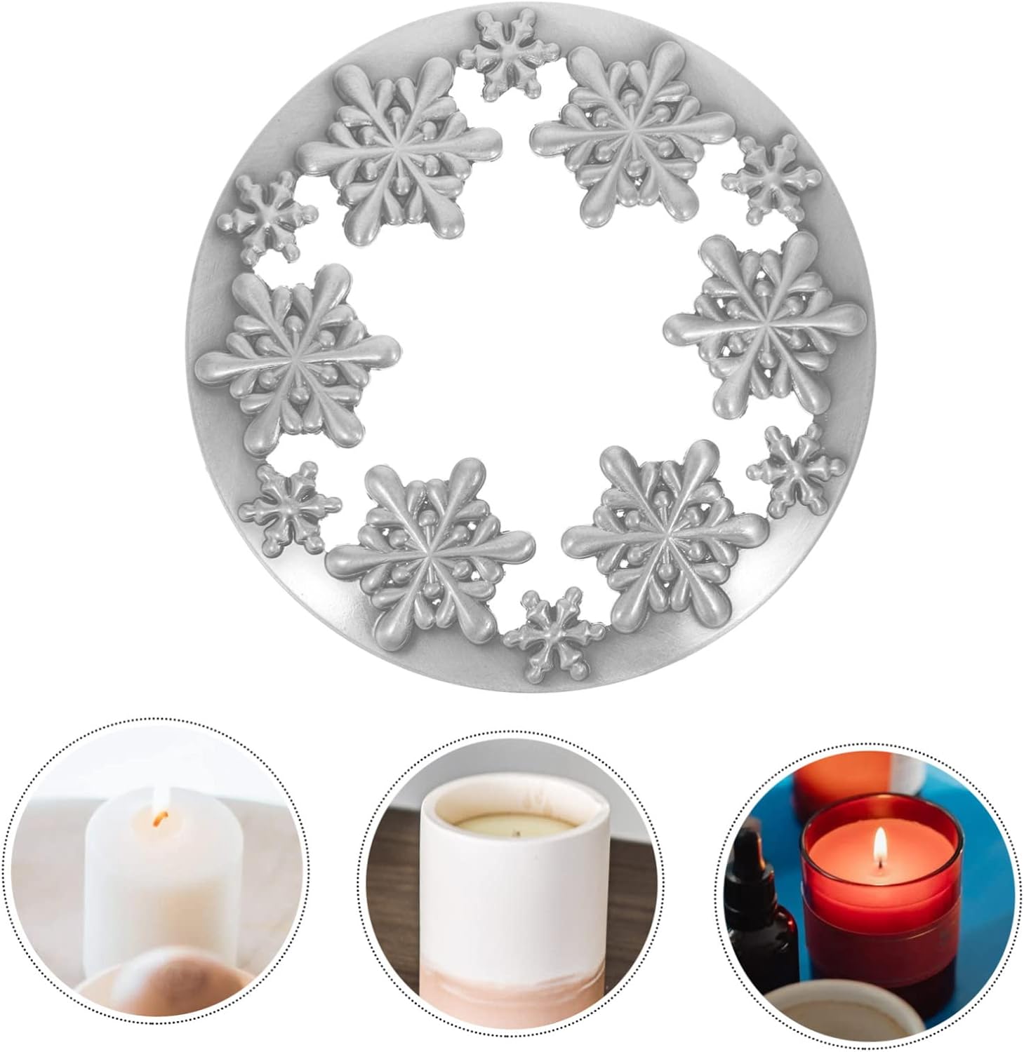 HOODANCOS Jar Candle Christmas Snowflake Topper 1