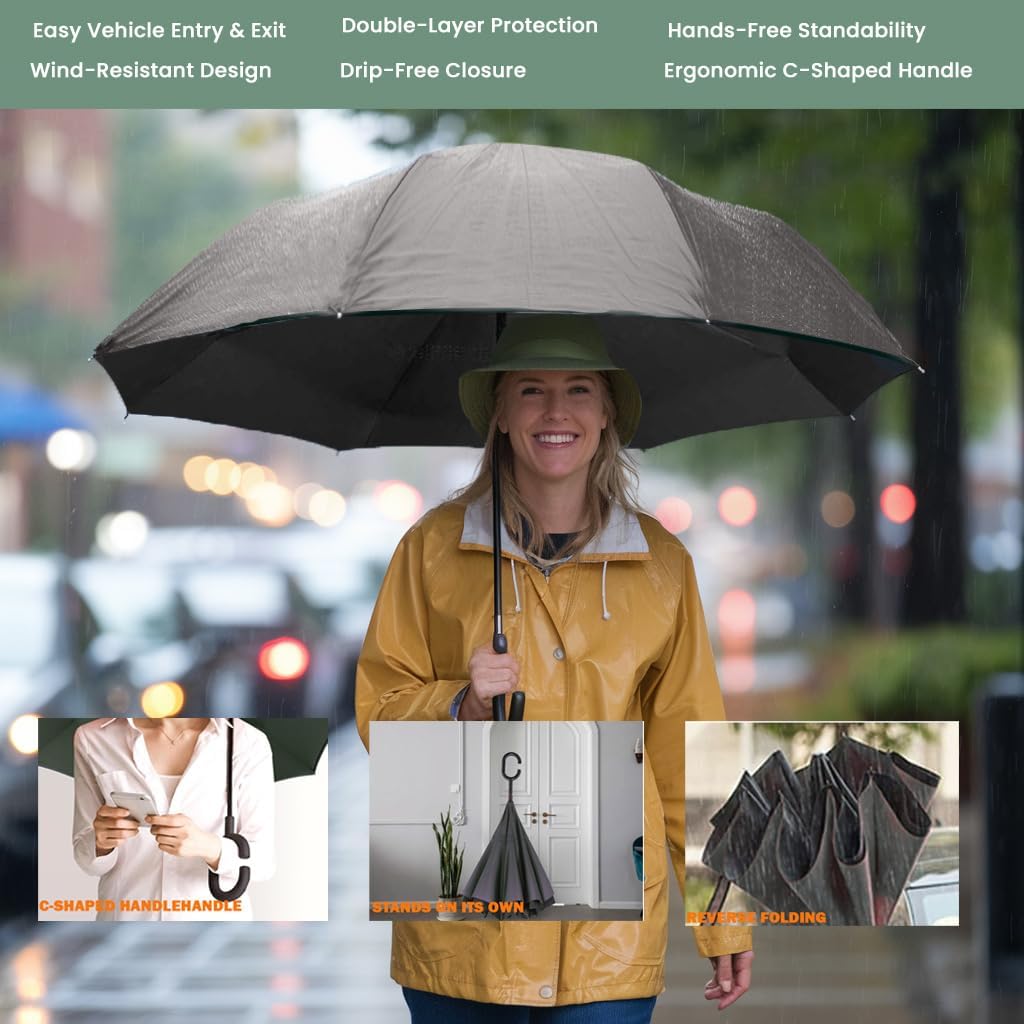 MRTLLOA 49 Inch Double Layer Inverted Umbrella