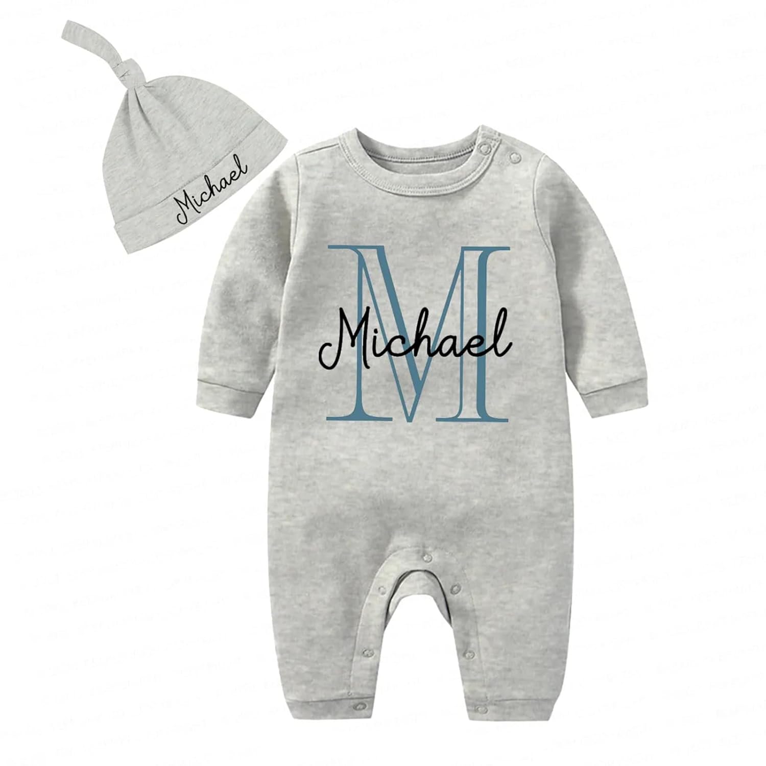 Personalized Monogram Newborn Onesie for Baby Shower or Coming Home