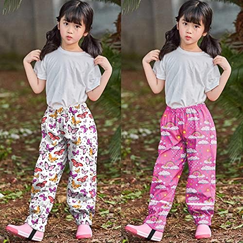 Kids Waterproof Rain Pants with Reflective Strips for Boys Girls