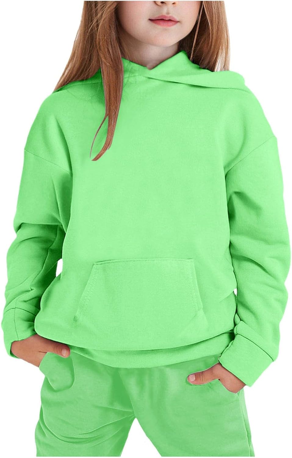 Kids Solid Sweatshirt Sweatpants Set