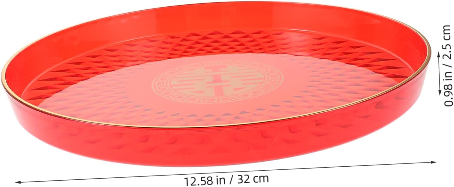Chinese Wedding Jewelry Tray Acrylic Round Plate