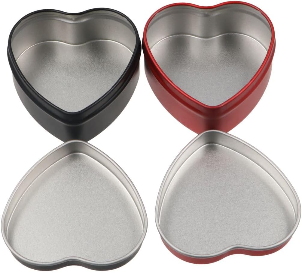 Heart Shaped Metal Tin Boxes with Sealed Lids
