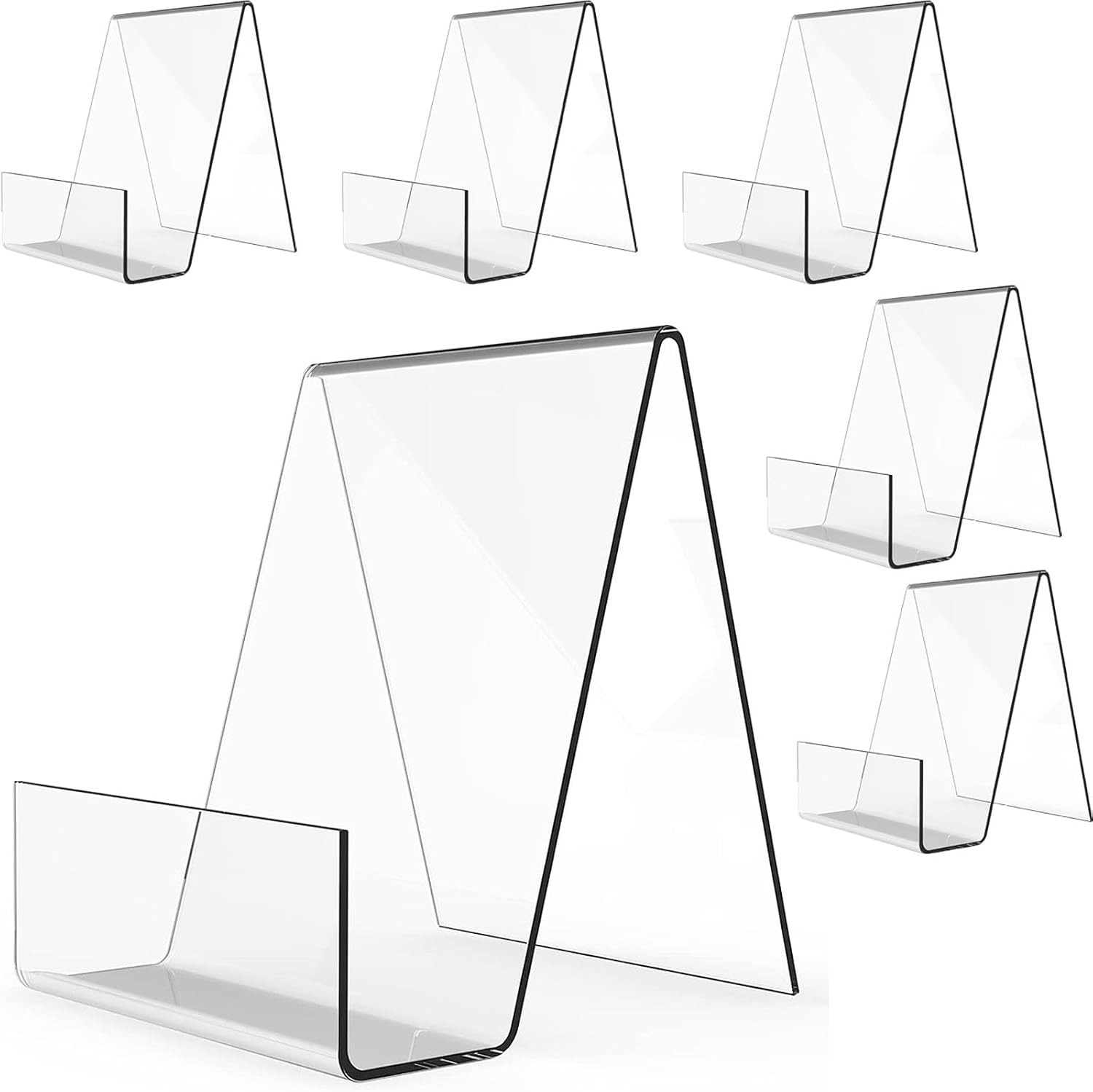 6 Pack Clear Acrylic Book Stand - Multipurpose Display Easel 1