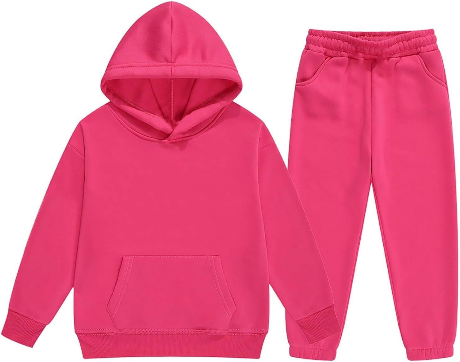 Kids Solid Sweatshirt Sweatpants Set for 0-3 Months