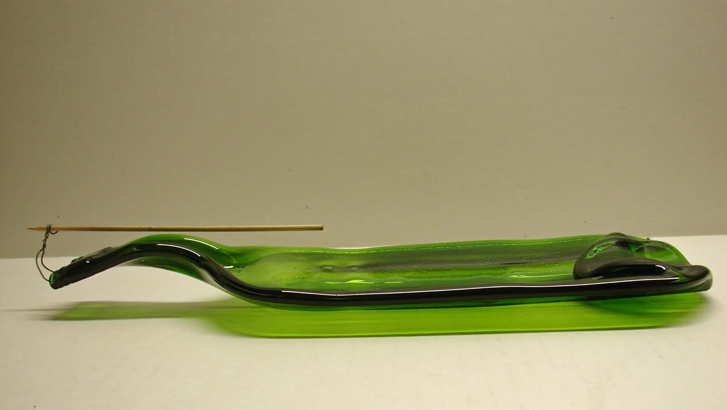 Moss Green Wine Bottle Incense Burner Candle Holder