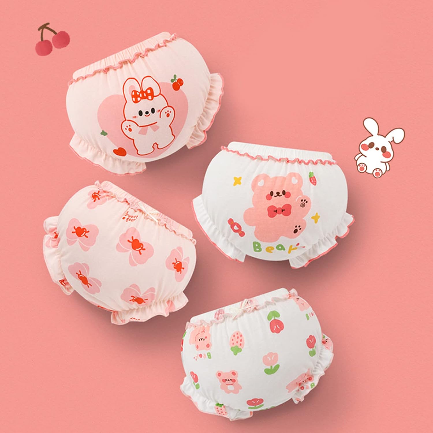Baby Girls Diapers Covers Soft Ruffle Bloomers 6 Pack