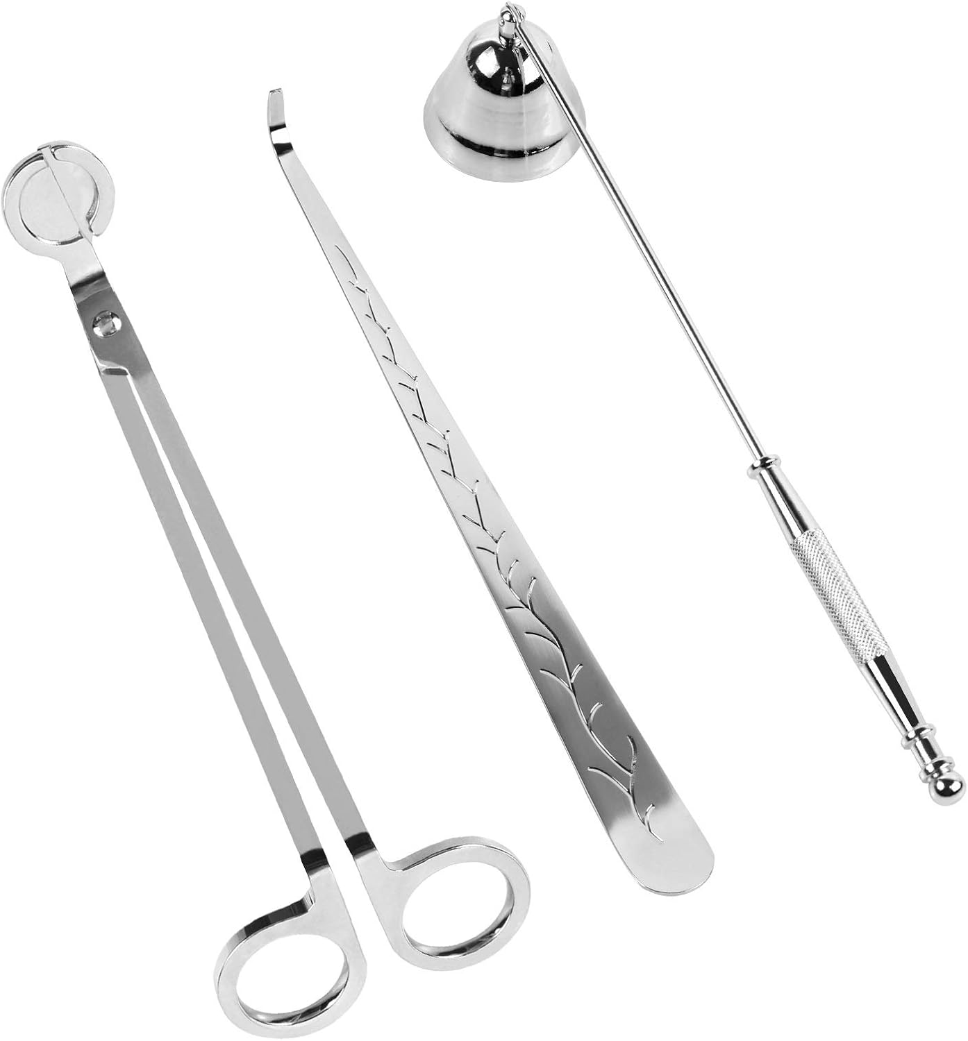 Harapu 3 in 1 Candle Accessory Set - Silver Stainless Steel