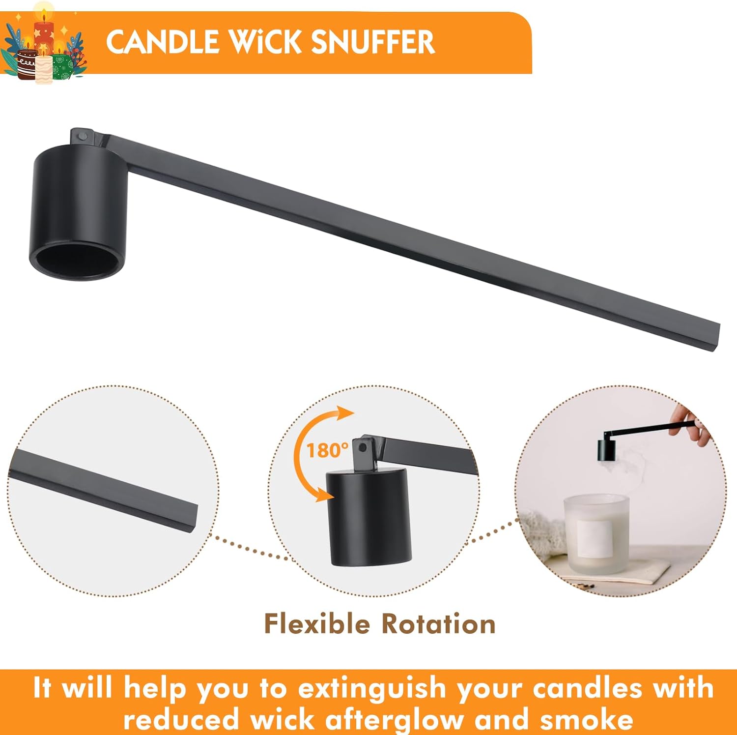 LILANGLI 4 in 1 Candle Accessories Kit - Black