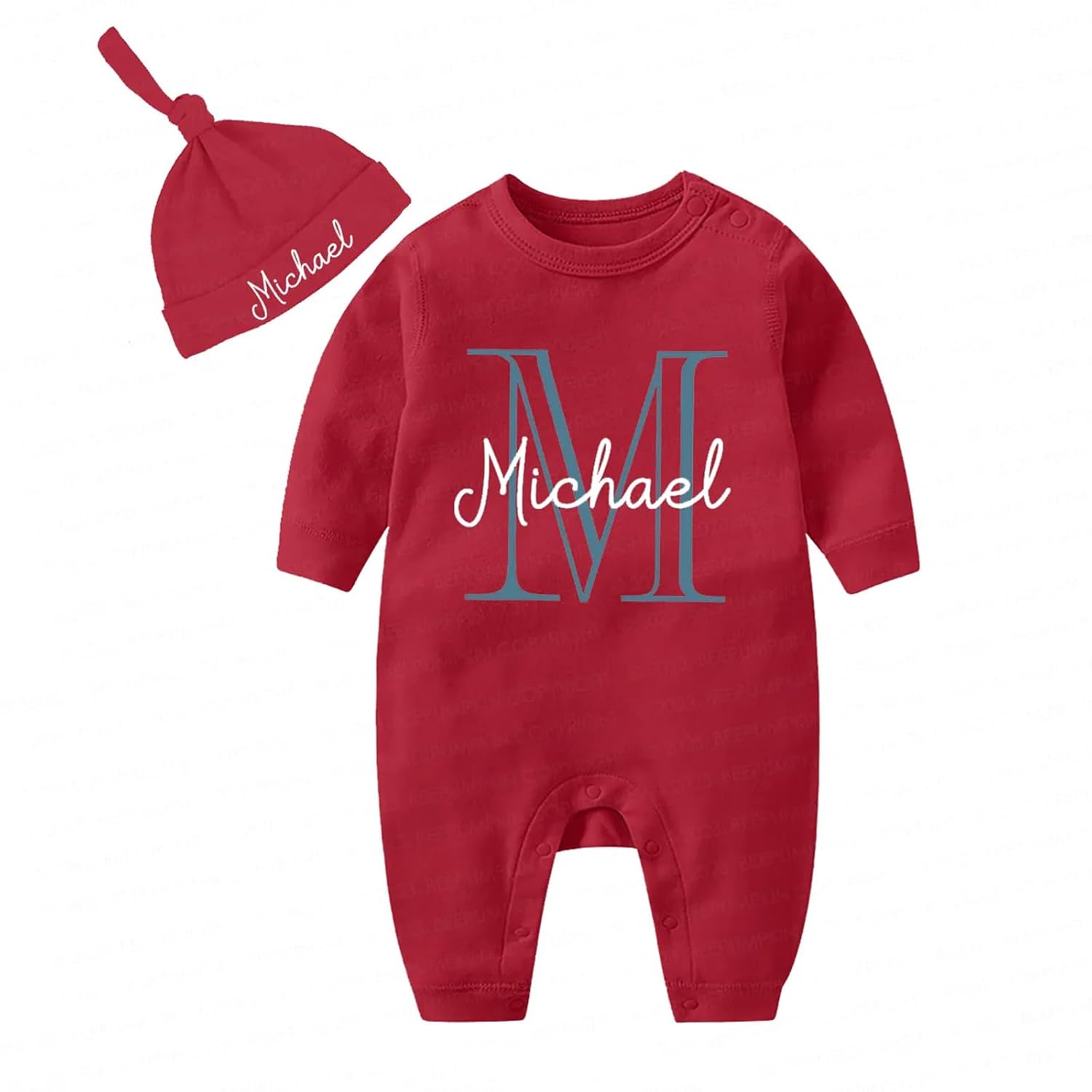 Personalized Monogram Newborn Onesie for Baby Shower or Coming Home