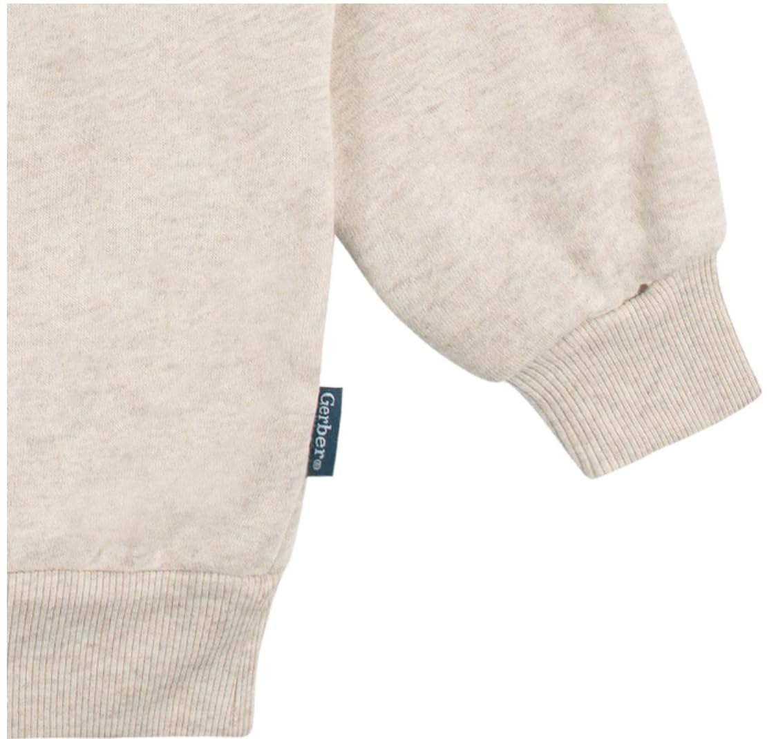 2-Piece Neutral Oatmeal Fleece Christmas Set for Baby Toddler