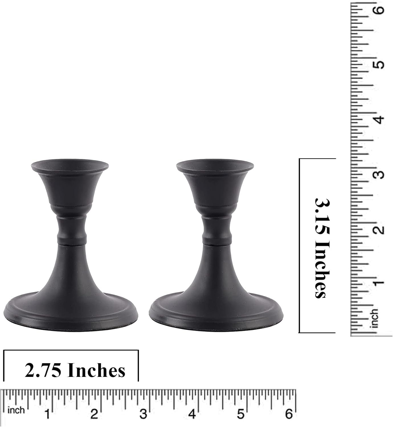 Relly Black Taper Candlestick Holders Set of 2