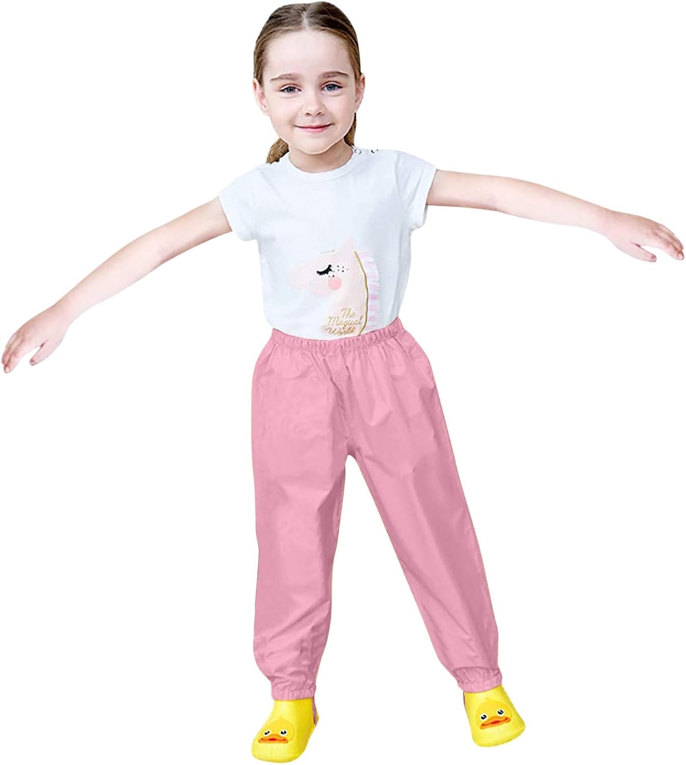 RNTOP Kids Waterproof Rain Pants for Girls and Boys