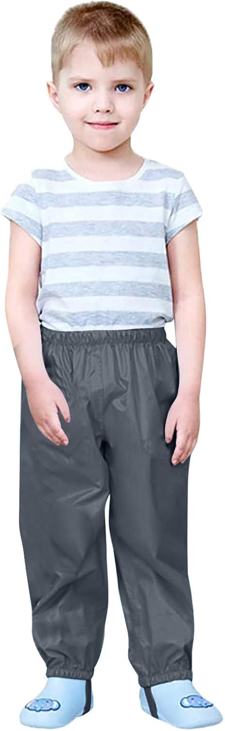RNTOP Kids Waterproof Rain Pants for Toddlers and Kids