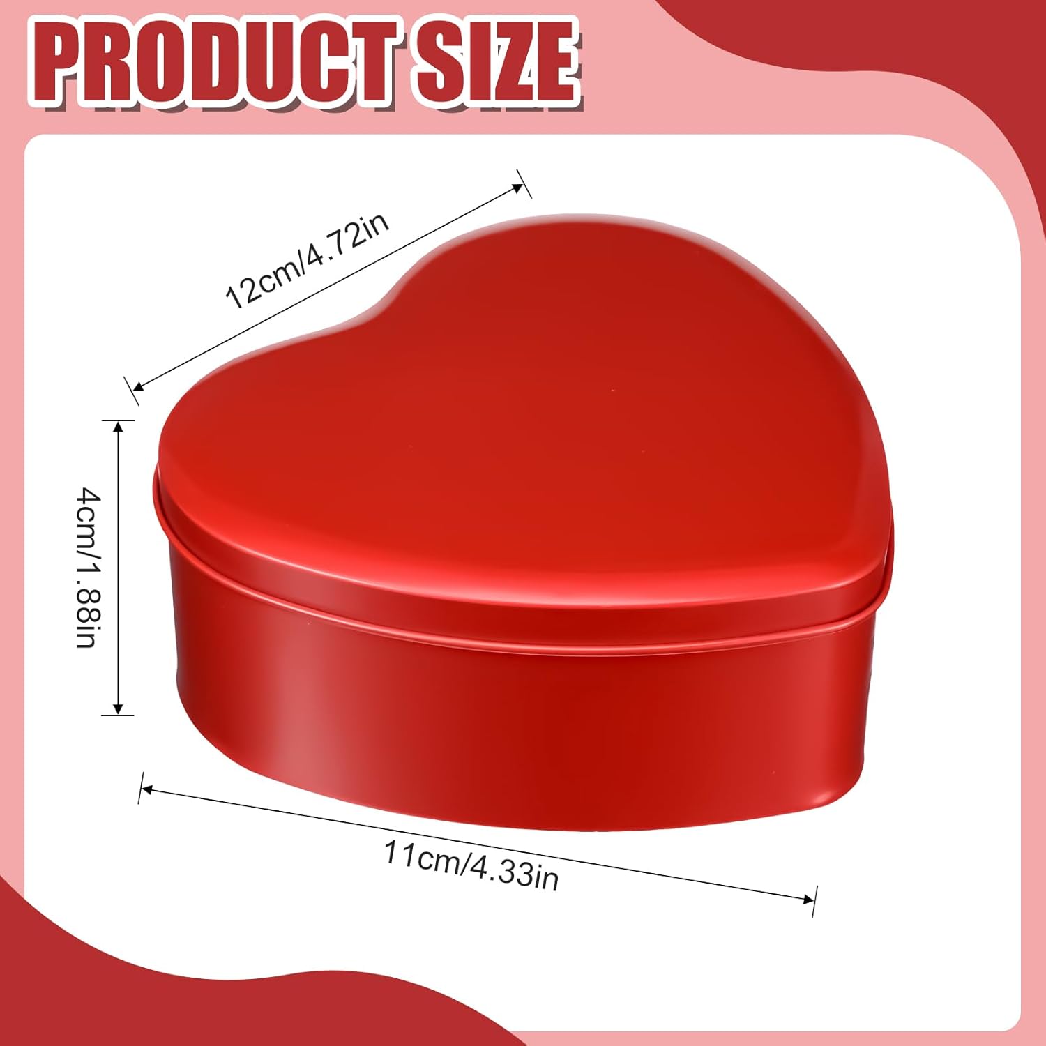 Blulu 36 Pcs Heart Shaped Metal Tins with Lids Red 1