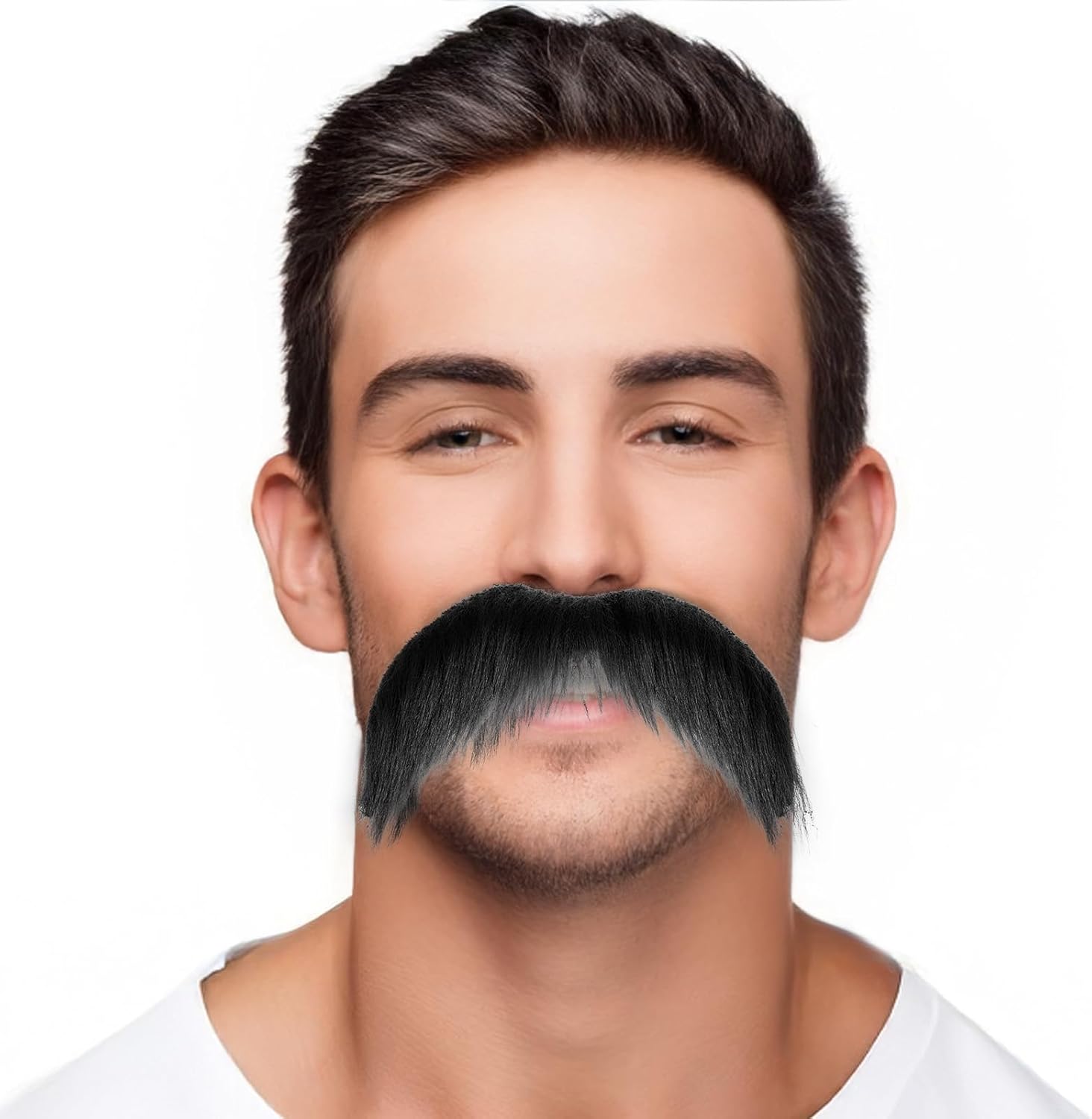 Yolev Fake Mustache Black Beard Adhesive for Adults