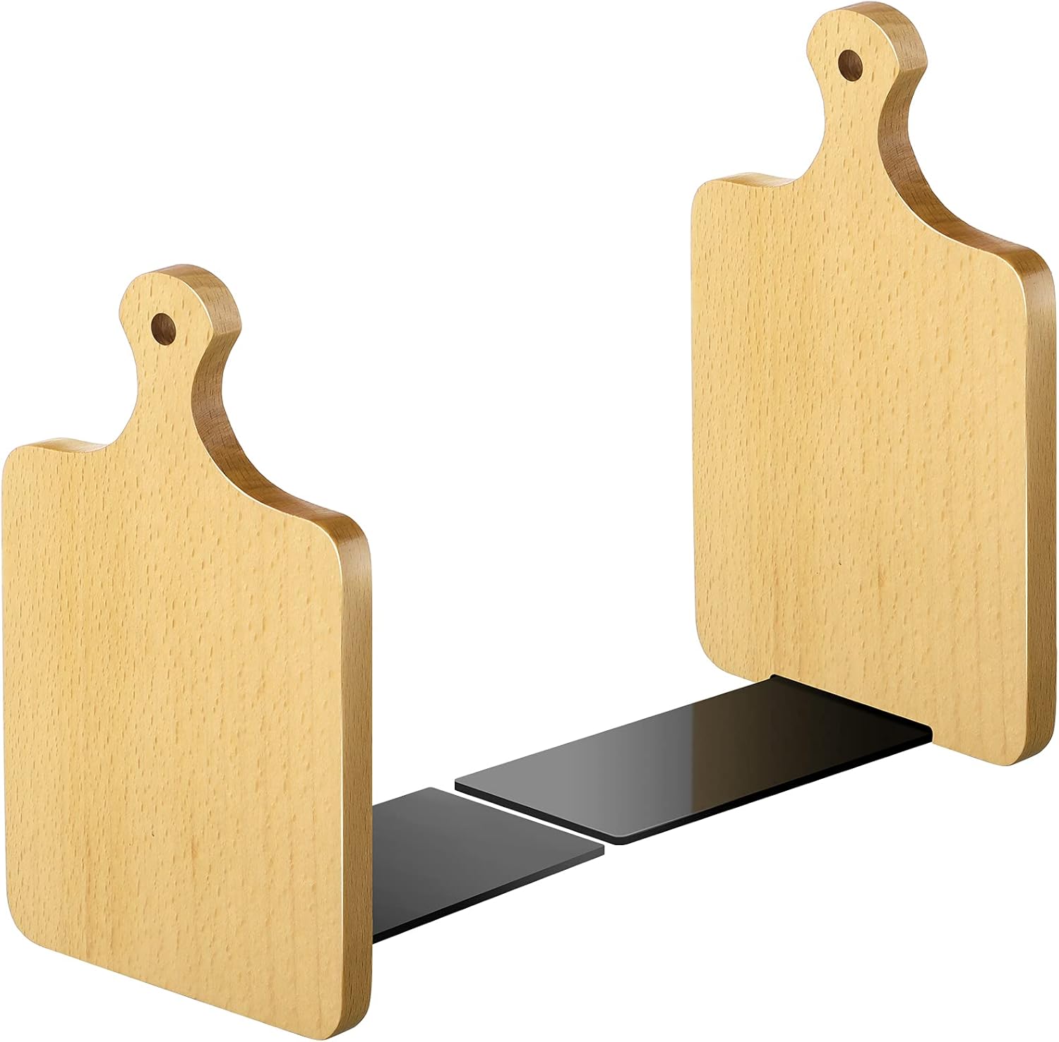 Jetec Wood Bookends with Kitchen Cutting Board Design
