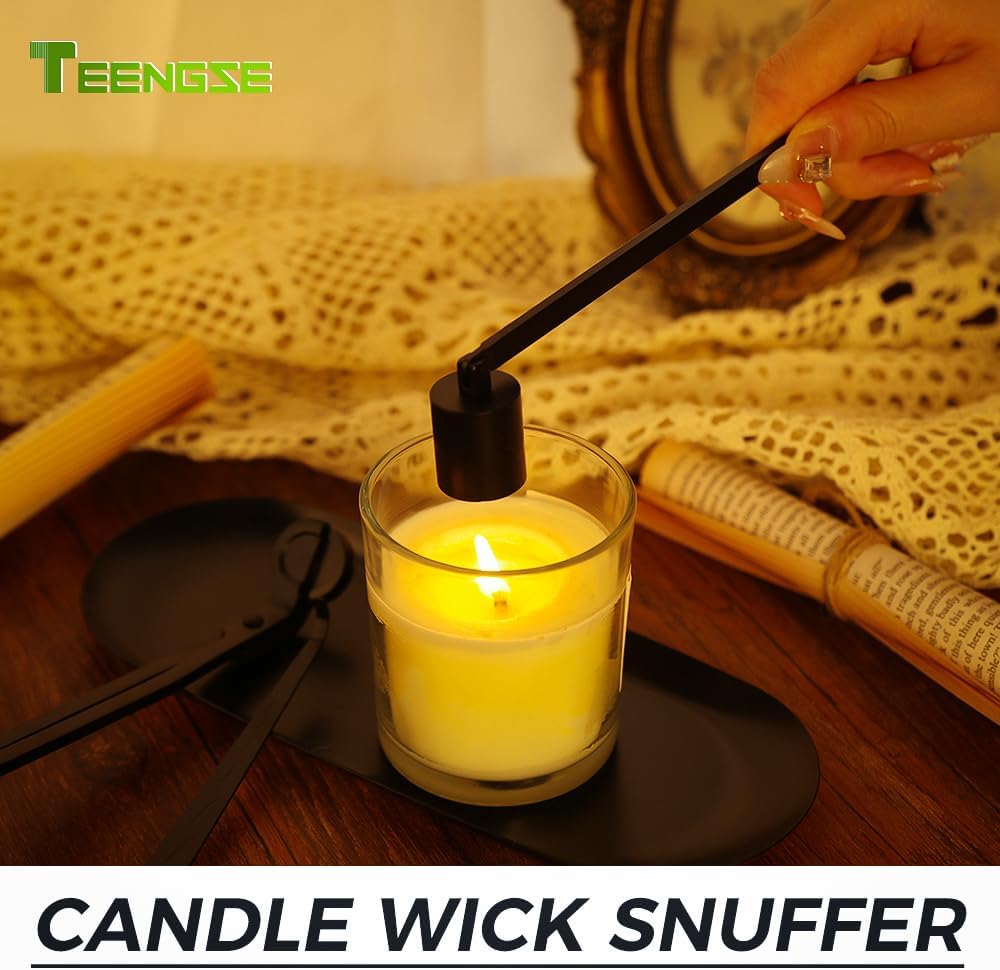 4 in 1 Candle Accessory Set with Storage Tray Black 1