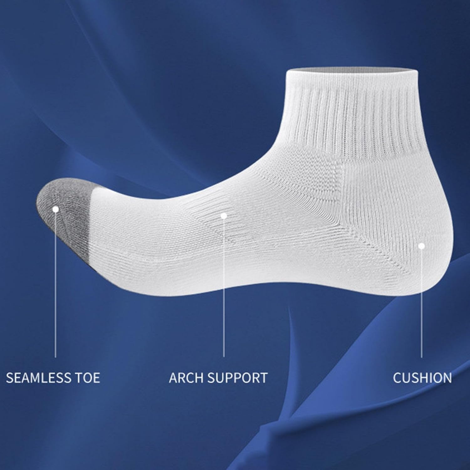 GIERIDUC Men Women Athletic Ankle Socks 6 Pairs