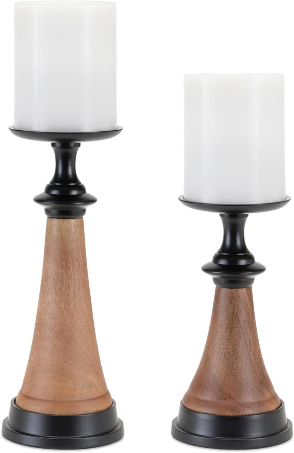 Melrose Tapered Candle Holder Set of 2 - 12 Wood Base