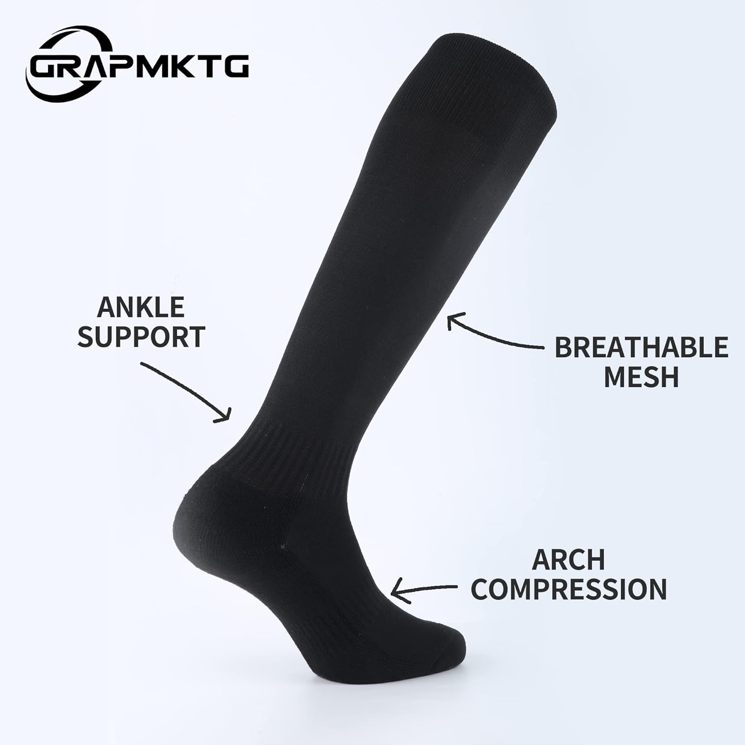 GRAPMKTG 3 Pack Multi-Sport Socks for Youth Men Women