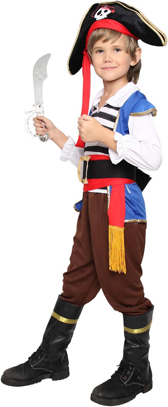 Kids Pirate Costume Boys Deluxe Halloween Set