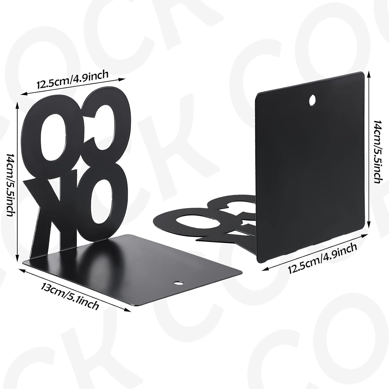 Hotop Black Decorative Bookends for Kitchen and Bookshelves