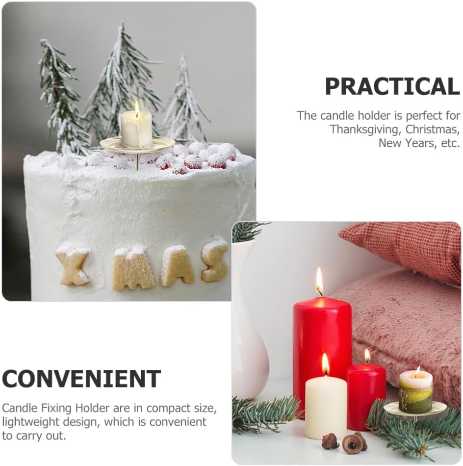 Alipis 4pcs Gold Candle Holder with Wreath Design