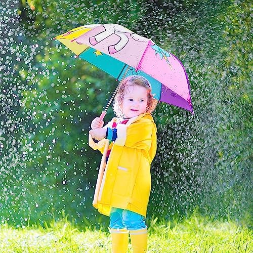 EAONE Kids Umbrella with J Handle and Whistle