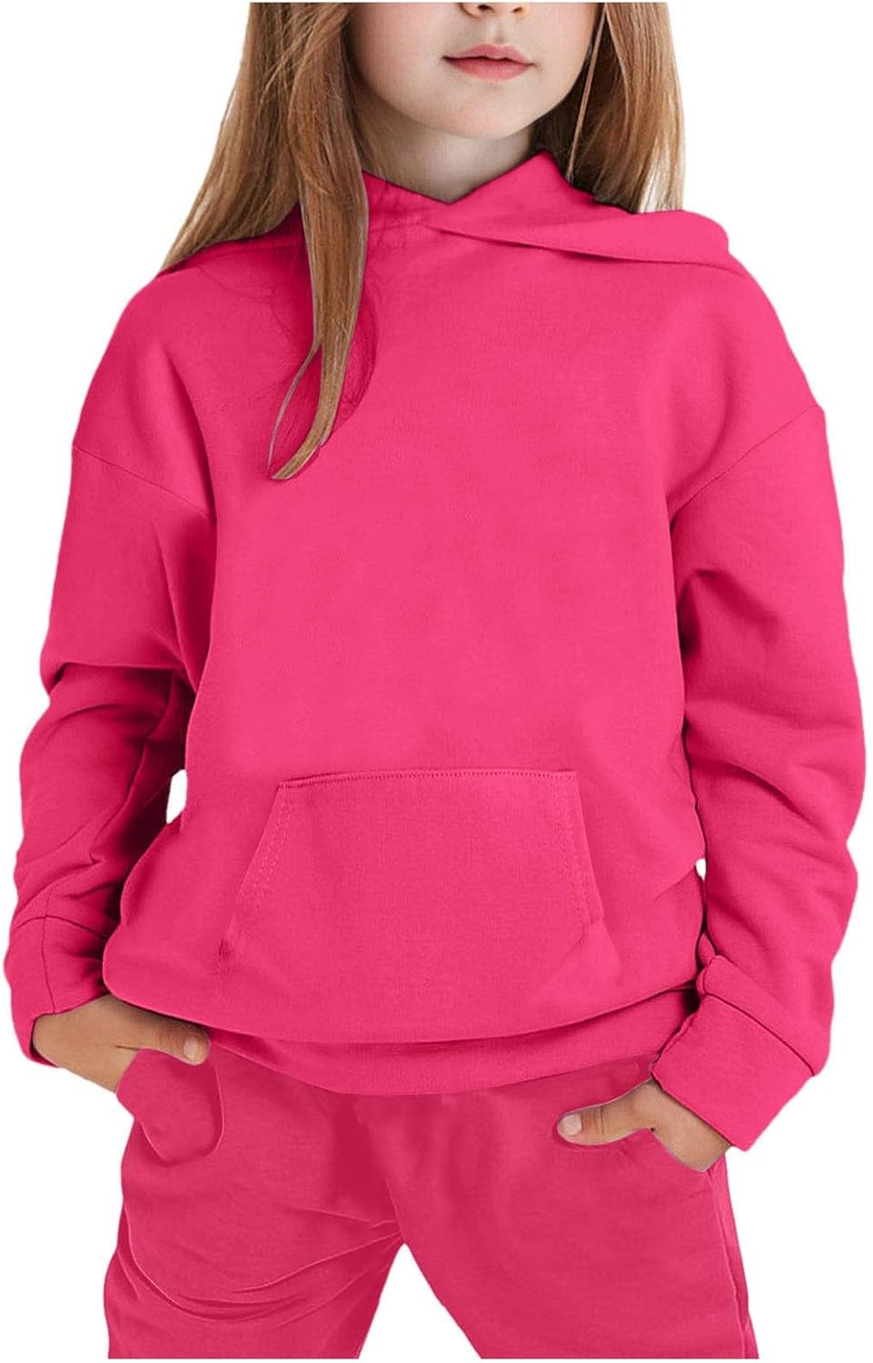 Kids Solid Sweatshirt Sweatpants Set for 0-3 Months