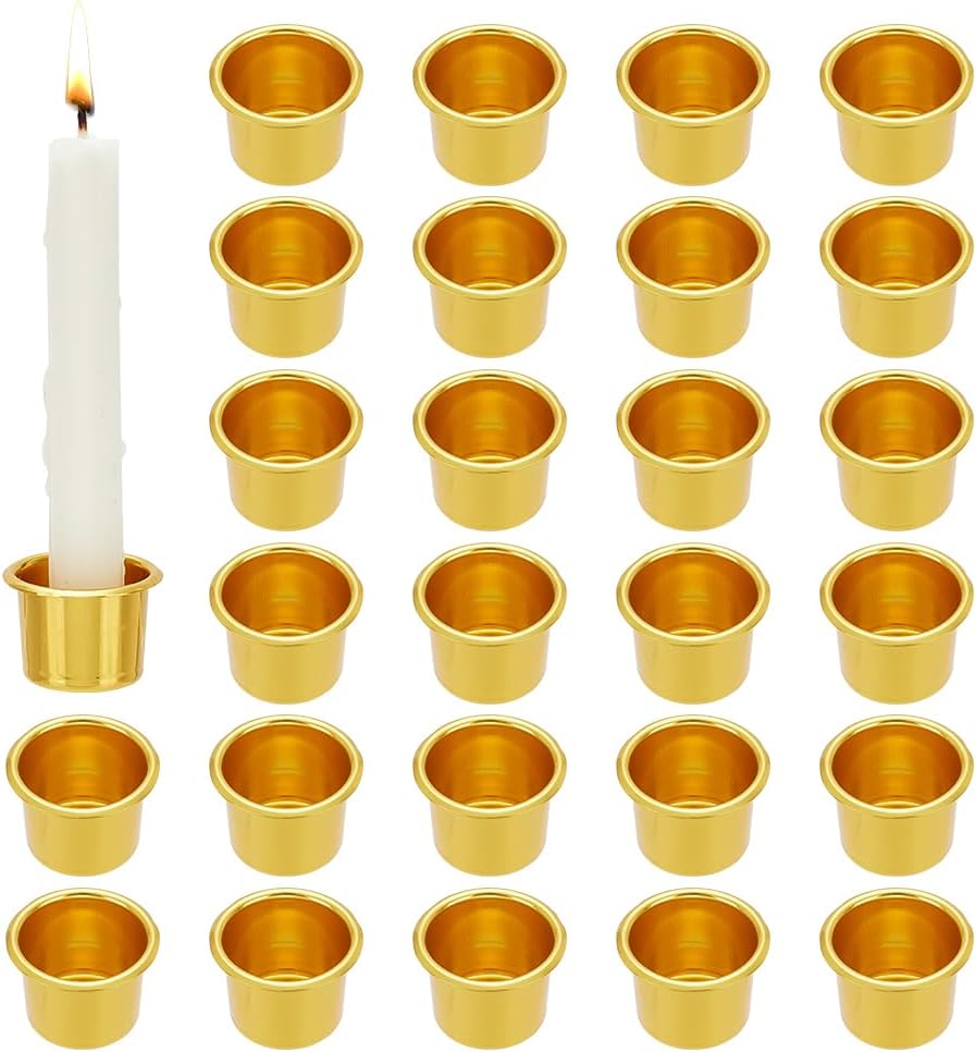 PH PandaHall 30pcs Gold Candle Holders Set