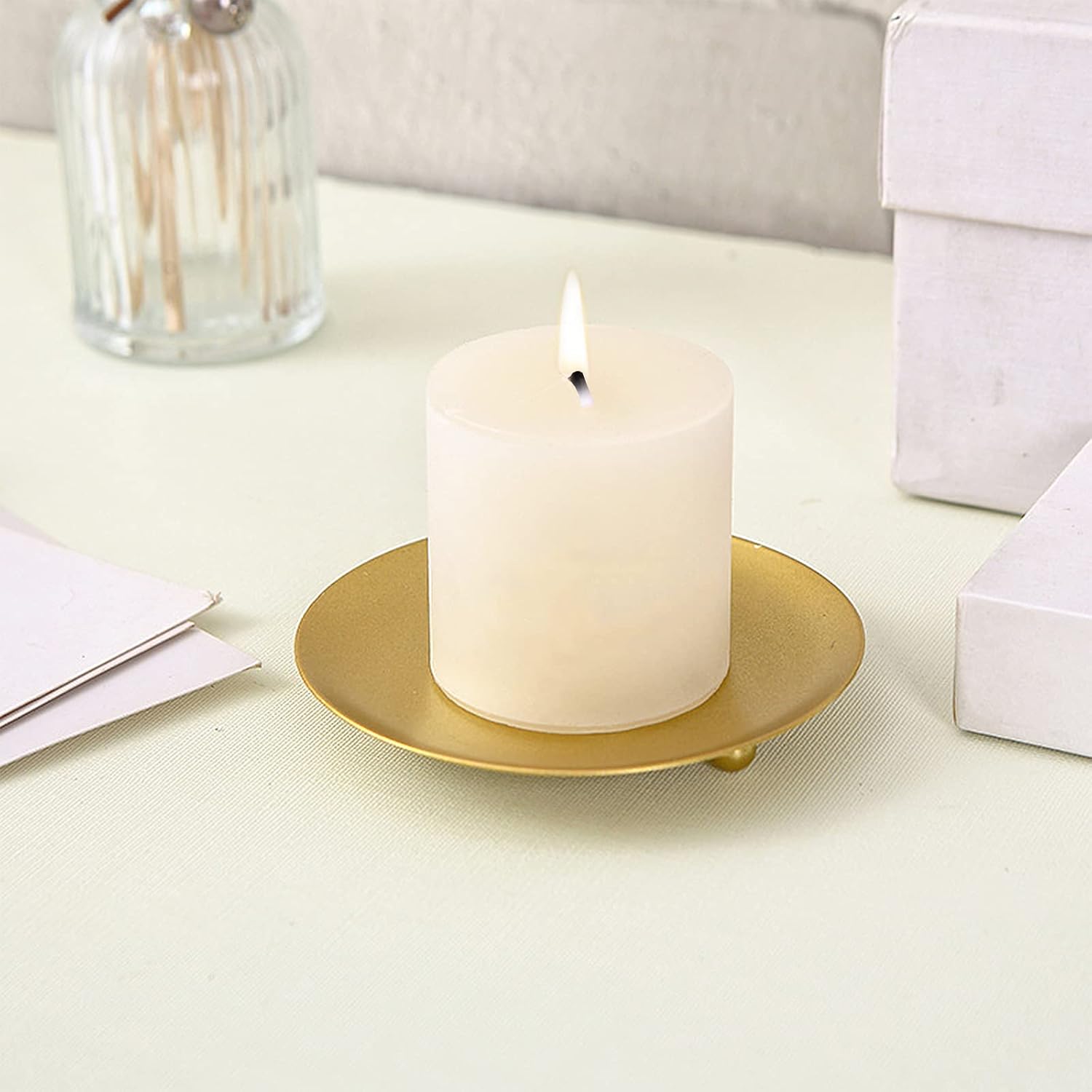 EITMOW Gold Candlestick Holders Set of 3 1