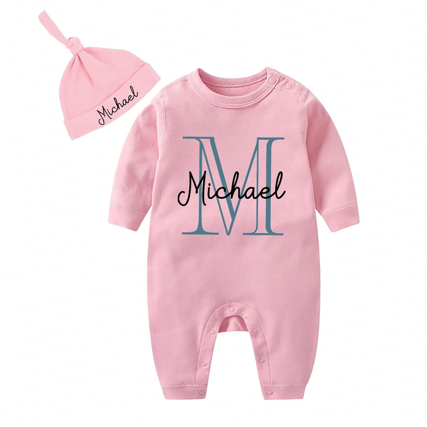 Personalized Monogram Newborn Onesie for Baby Shower or Coming Home