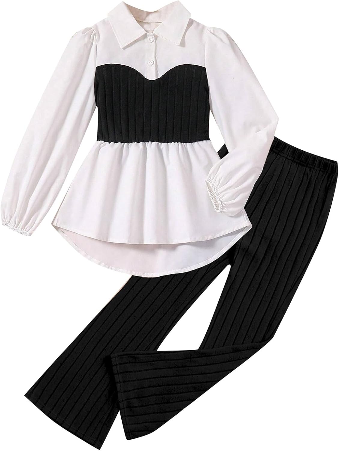 Baby Clothes Girl Denim Shirt and Wide Leg Pants Set