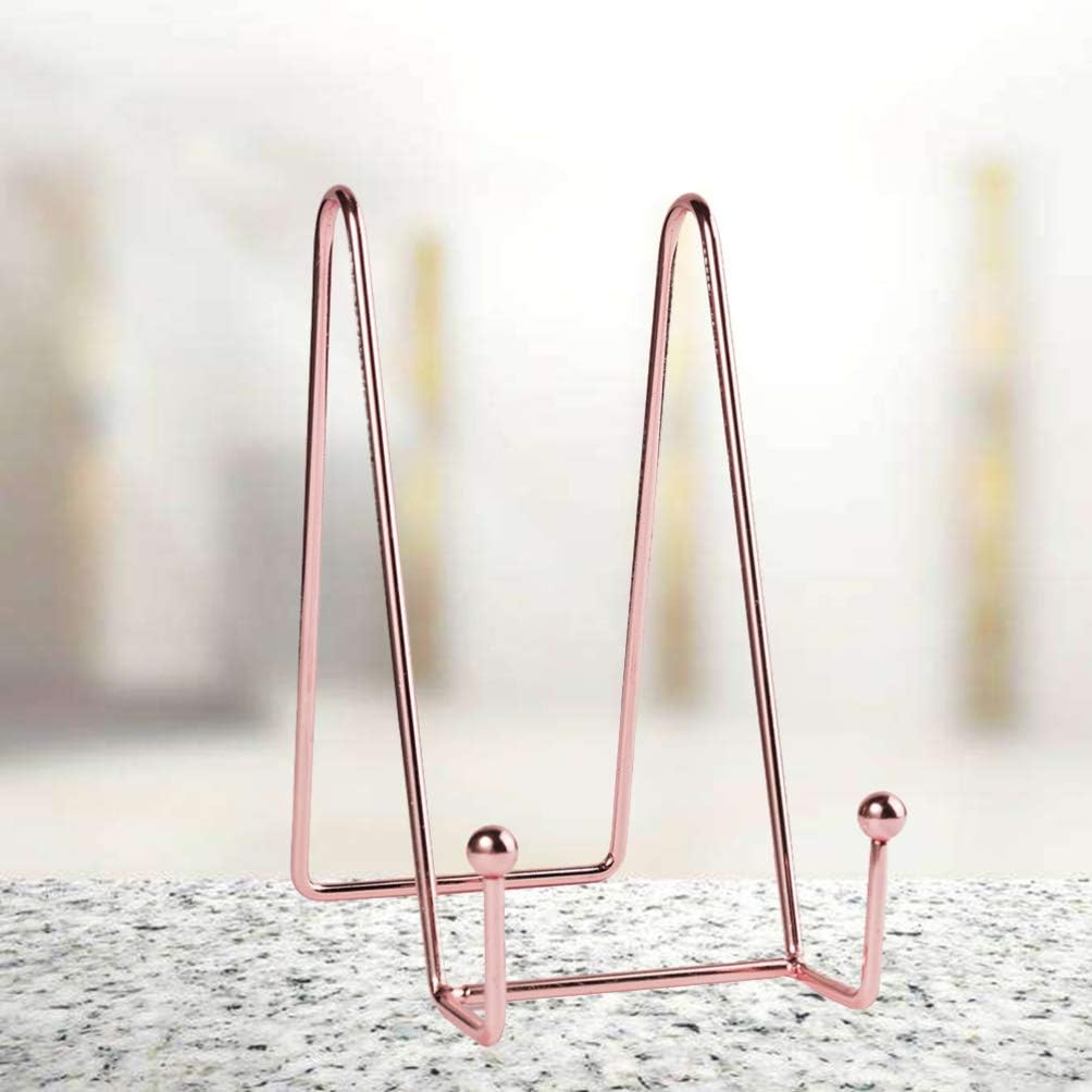 STOBOK Rose Gold Iron Photo Display Stand 1