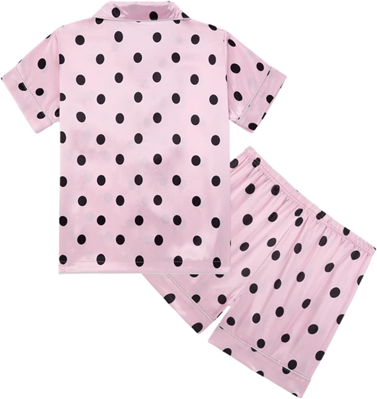 Toddler Silk Satin Pajama Set for Boys Girls Summer Sleepwear