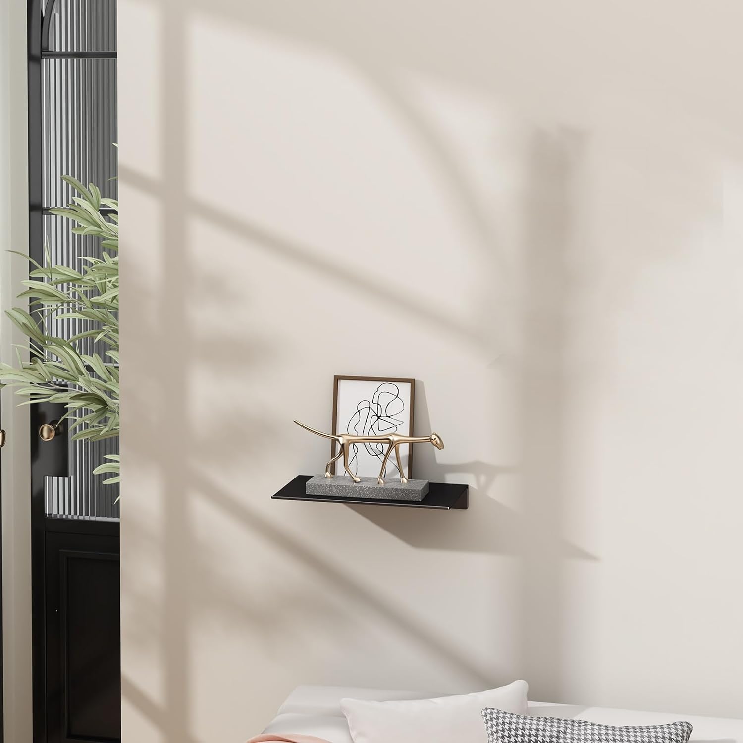 Danpoo 8 Black Floating Shelf for Wall Storage